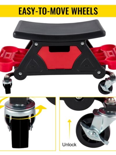 Garage Mechanic Brake Stool with 3 Storage Trays