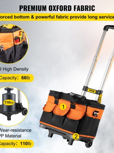 Portable 17-Pocket Tool Bag for Electrician and Repair