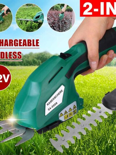 2-in-1 Grass and Hedge Trimmer with Rechargeable Battery