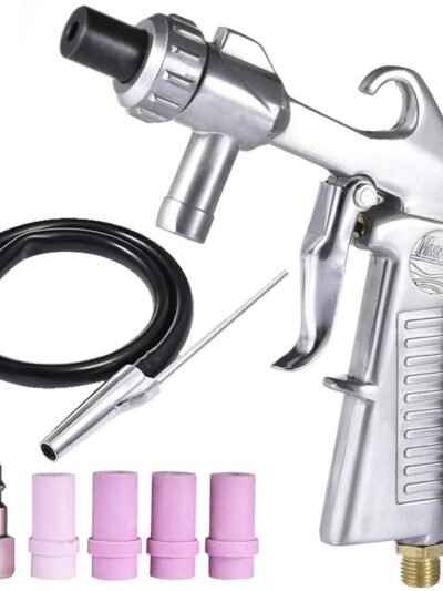Abrasive Air Sand Blasting Guns Kit with Ceramic and Steel Nozzles