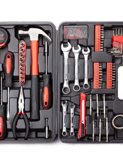 148-Piece Household Tool Set with Plastic Toolbox Storage