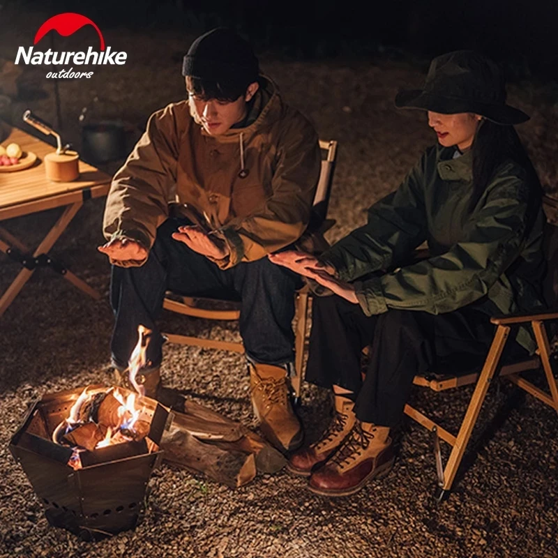 Naturehike 6 Slices Foldable Fire Pit Stainless steel Outdoor Camping Portable Wood Stove Picnic Equipment Tripod Hanging Pot - Image 4