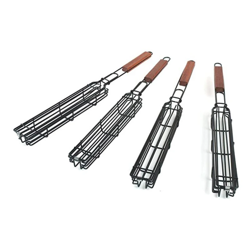 Portable Kabob BBQ Grilling Basket Iron Metal Nonstick - Image 7