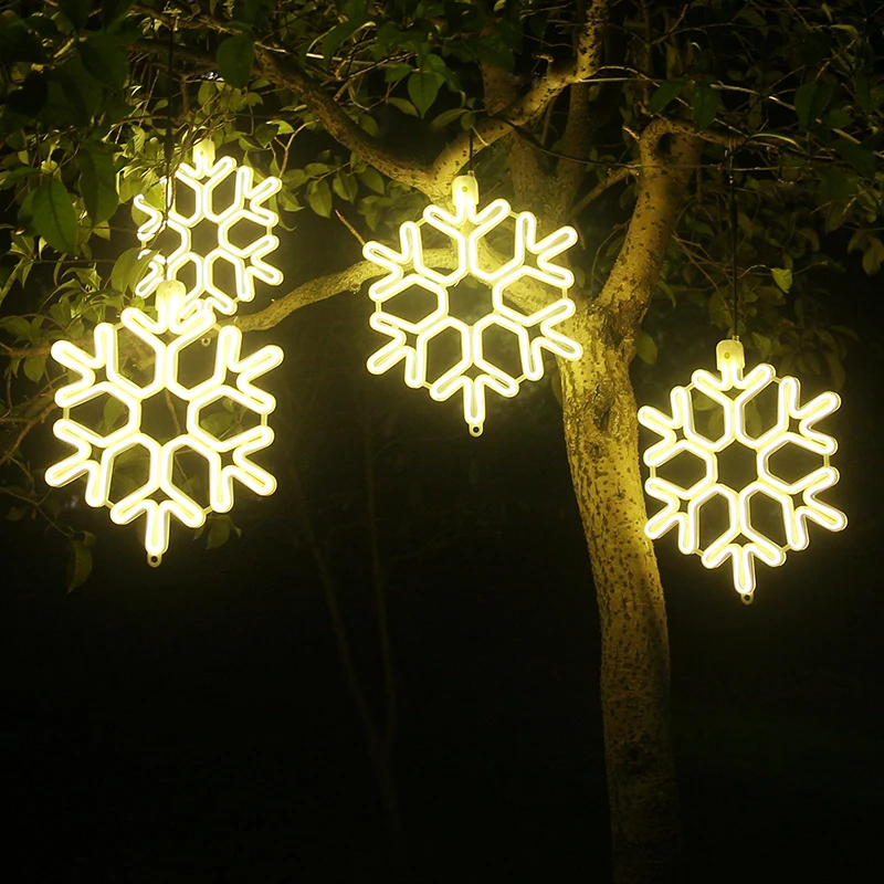 LED Small Flashing Lights, Simulator Snowflakes, Hanging Pendants, Christmas Decoration, Outdoor Trees - Image 2