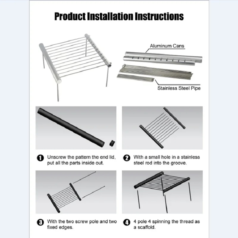 Mini Pocket BBQ Grill Portable Stainless Steel BBQ Grill Folding BBQ Grill Barbecue Accessories For Home Park Use 2 - Image 6