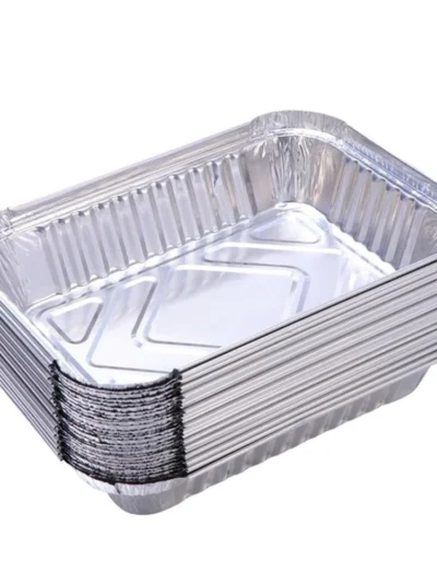 Disposable Aluminum Foil BBQ Grease Drip Pans Recyclable Grill Catch Tray For Weber Outdoor Supplies, 50pcs