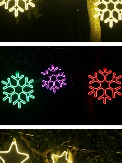 LED Small Flashing Lights, Simulator Snowflakes, Hanging Pendants, Christmas Decoration, Outdoor Trees