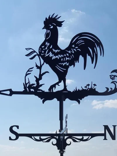 Stainless Steel Rooster Weathervane Weather Vanes Outdoor Garden Yard Farm Barn Ornament Roof Wind Spinner Indicator  Wind Vane