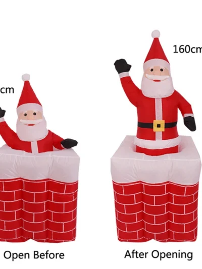Christmas Inflatable Waving Santa Claus with LED Lights Up and Down Outdoor Blow Up Decoration Toys