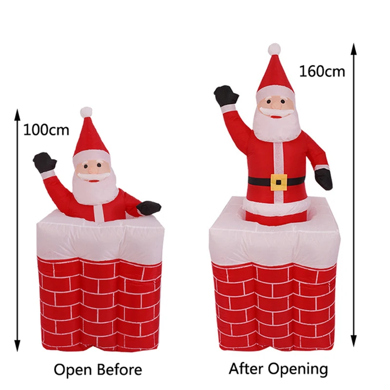 Christmas Inflatable Waving Santa Claus with LED Lights Up and Down Outdoor Blow Up Decoration Toys