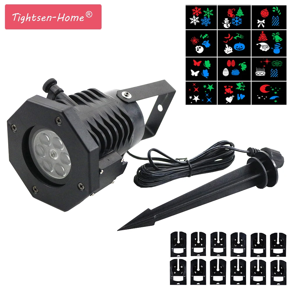 Holiday Laser Snowflake Projector 12 Patterns Christmas Outdoor LED Waterproof Star Light Decoration