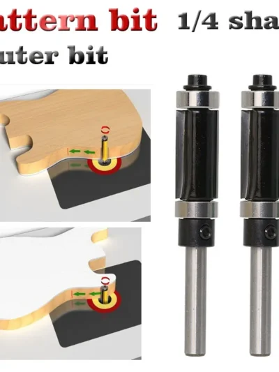 Flush Trim Top & Bottom Bearing Router Bit - 1/4" Shank