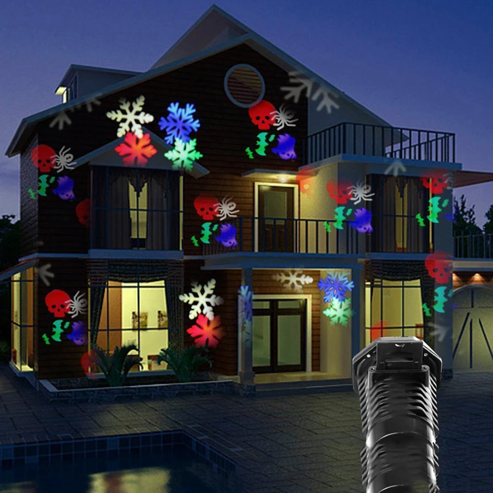 Holiday Laser Snowflake Projector 12 Patterns Christmas Outdoor LED Waterproof Star Light Decoration - Image 2