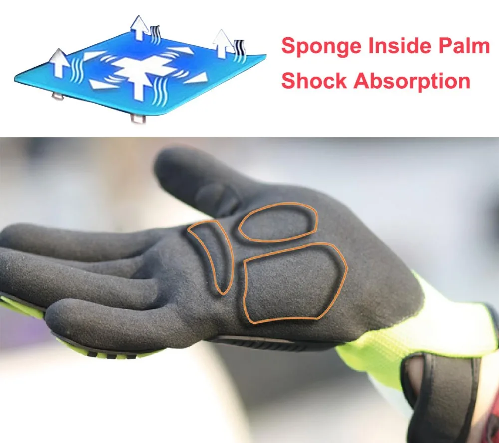 Cut Resistant Safety Work Glove Anti Vibration Anti Impact Oil-proof Protective With Nitrile Dipped Palm Glove for Working - Image 4