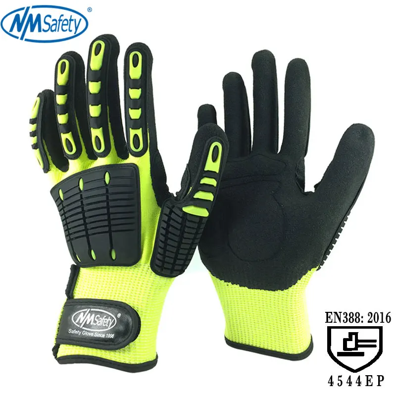 Cut Resistant Safety Work Glove Anti Vibration Anti Impact Oil-proof Protective With Nitrile Dipped Palm Glove for Working - Image 7