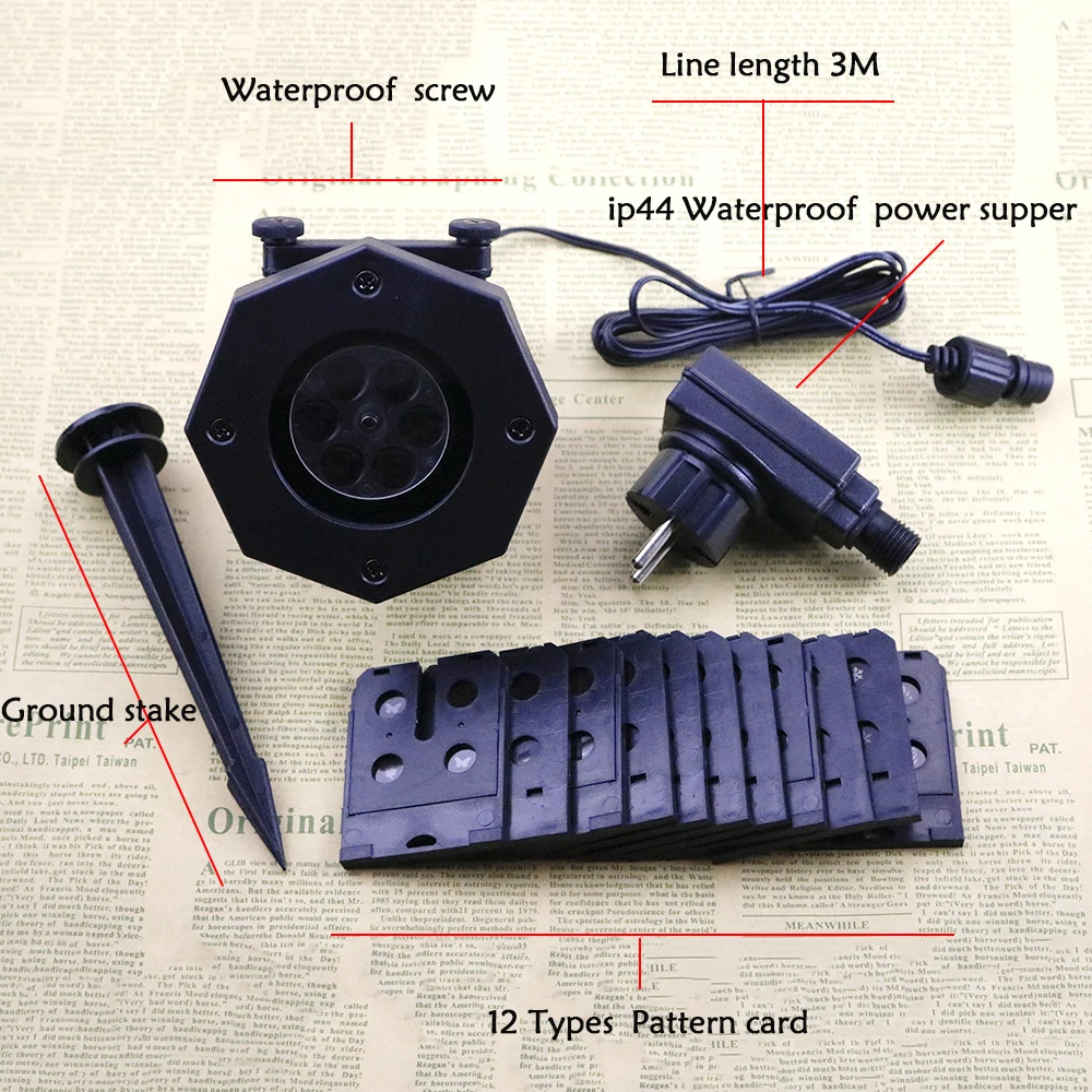 Holiday Laser Snowflake Projector 12 Patterns Christmas Outdoor LED Waterproof Star Light Decoration - Image 5