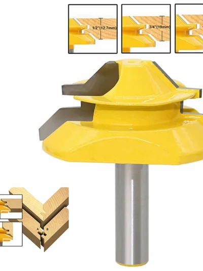 1/2"1/4“ 8mm Shank 45° Lock Miter Router Bit 8*1-1/2 8*1-3/8