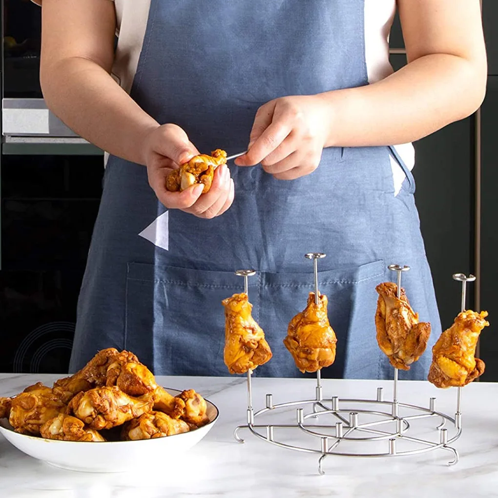 Kitchen Air Fryer Rack Tray Basket Stand Roasting Meat Food Holder Tool for Household Picnic Camping - Image 3