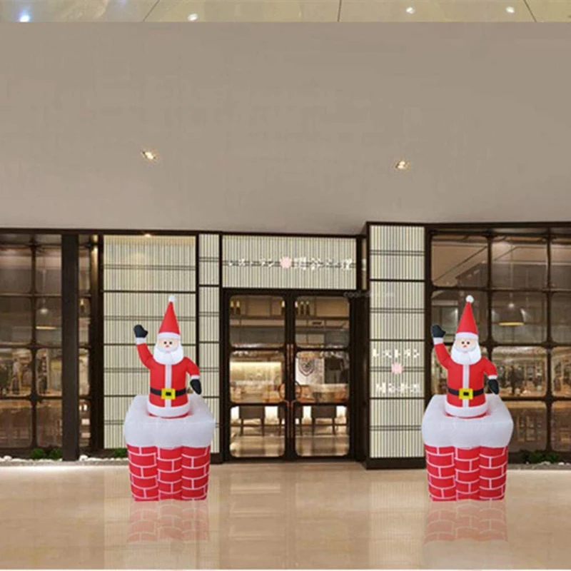 Christmas Inflatable Waving Santa Claus with LED Lights Up and Down Outdoor Blow Up Decoration Toys - Image 4