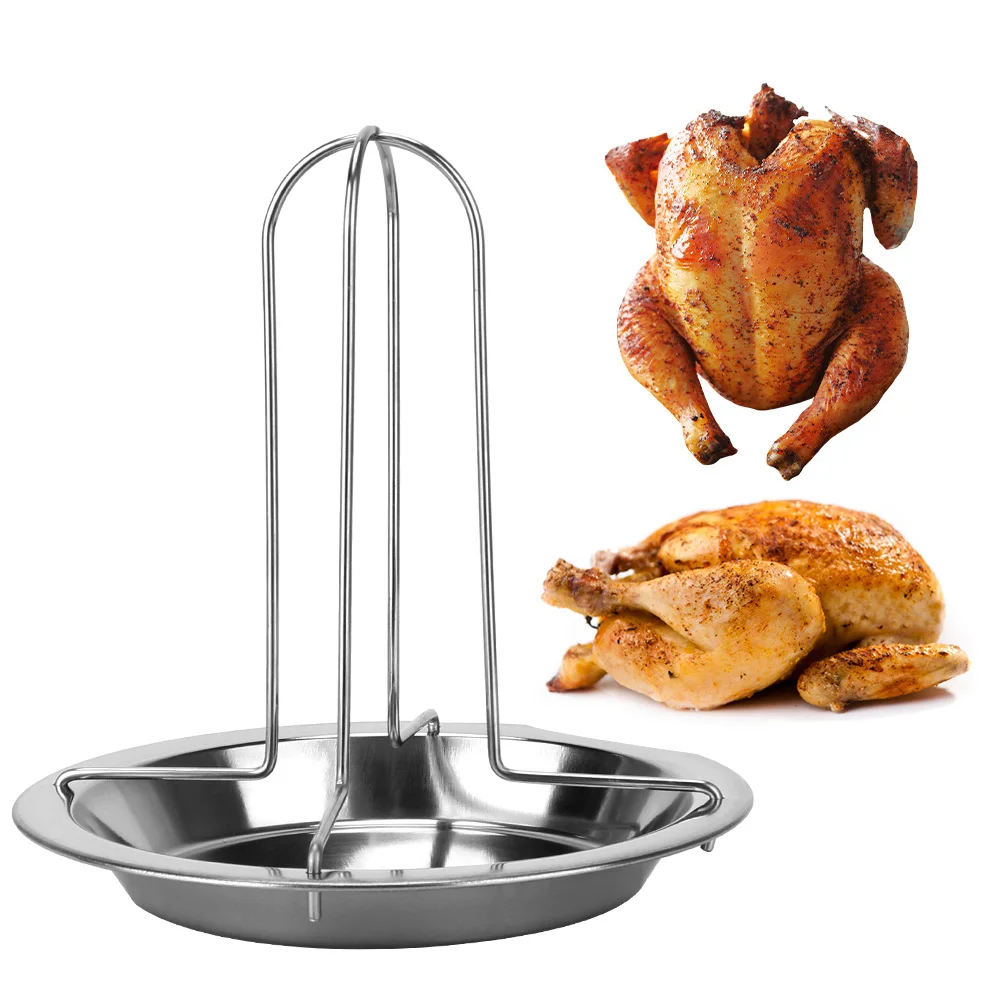 Chicken Roaster Rack Stainless Steel Roasting Grill Stand Kitchen Outdoor BBQ Tools Non-stick Grilled Chicken Plate - Image 5