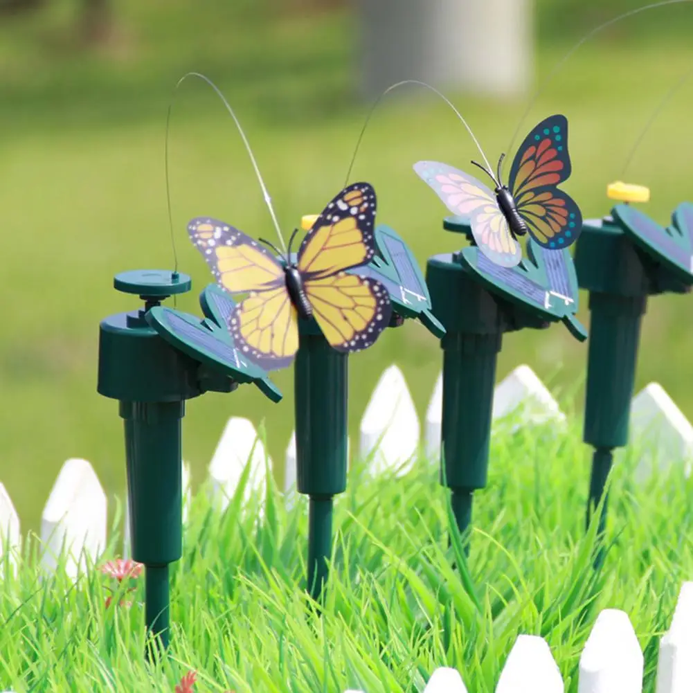 Solar Powered Flying Fluttering Fake Butterfly Yard Garden Stake - Image 2