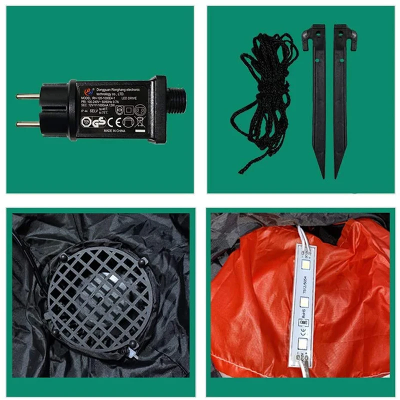 Christmas Inflatable Waving Santa Claus with LED Lights Up and Down Outdoor Blow Up Decoration Toys - Image 5