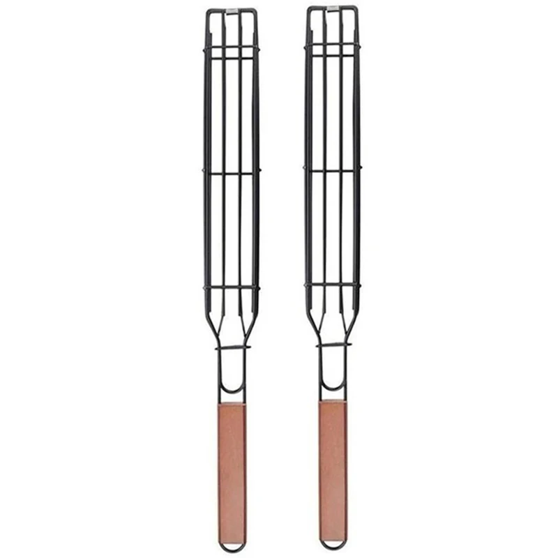 Portable Kabob BBQ Grilling Basket Iron Metal Nonstick - Image 8