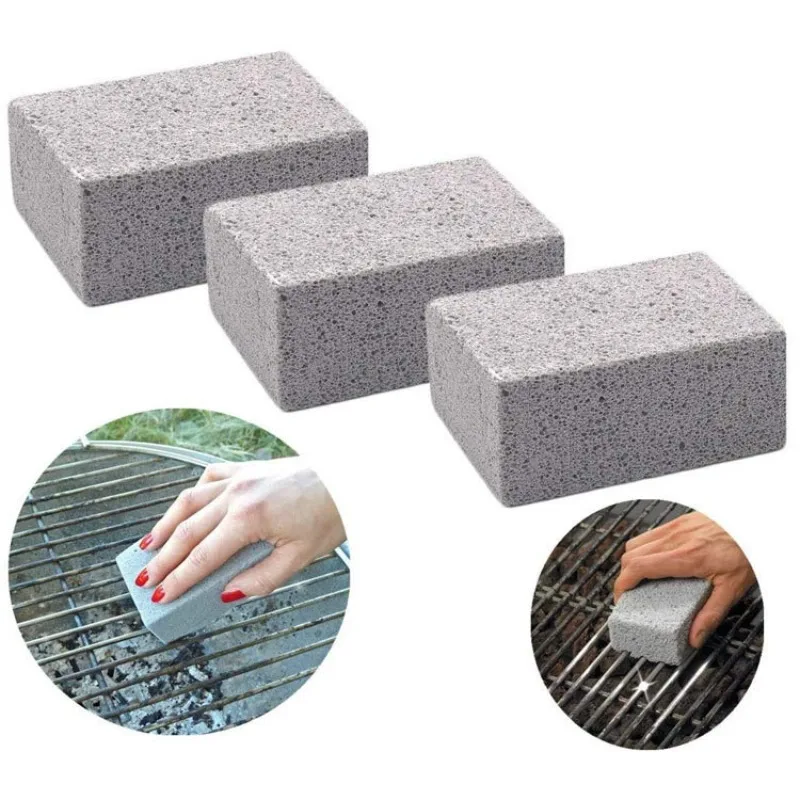 BBQ Grill Cleaning Brush Brick Block Barbecue Cleaning Stone Pumice Brick - Image 2