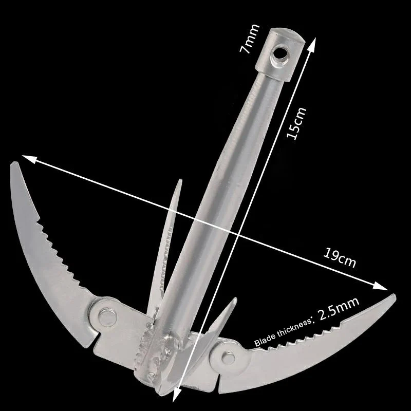 Outdoors Grappling Hook Survival Tool With Rope Folding Boats Anchor - Image 5