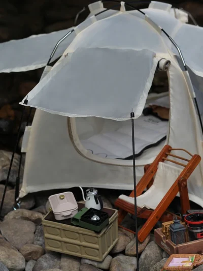 1:6 1:12 Dollhouse Outdoor Tent Set Mini Doll Travel Camping Kit Doll House Miniature Garden Micro Scene Decor Photo Props Toy