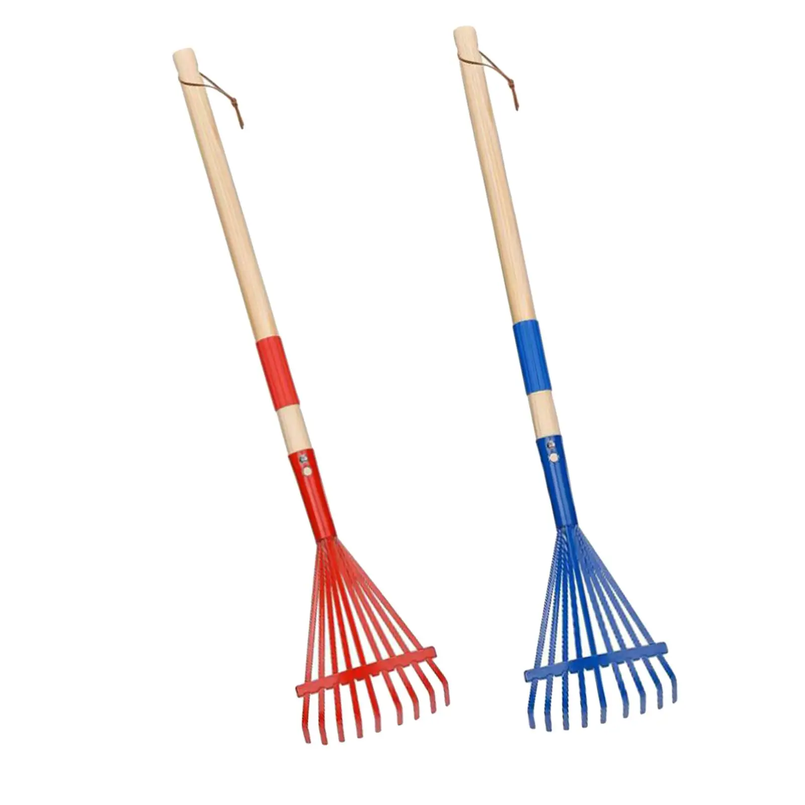 Ergonomic Garden Rake with Wood Handle Leaf Rake Home Farming Garden Tool for Shrub Garden Yard