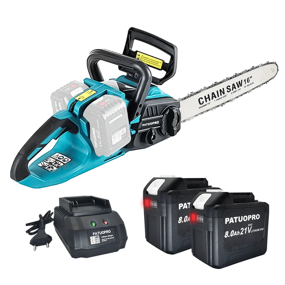 16 Inch Brushless Chainsaw, Cordless Electric Wood Cutting Garden Pruning Power Tools For Makita 18V Battery