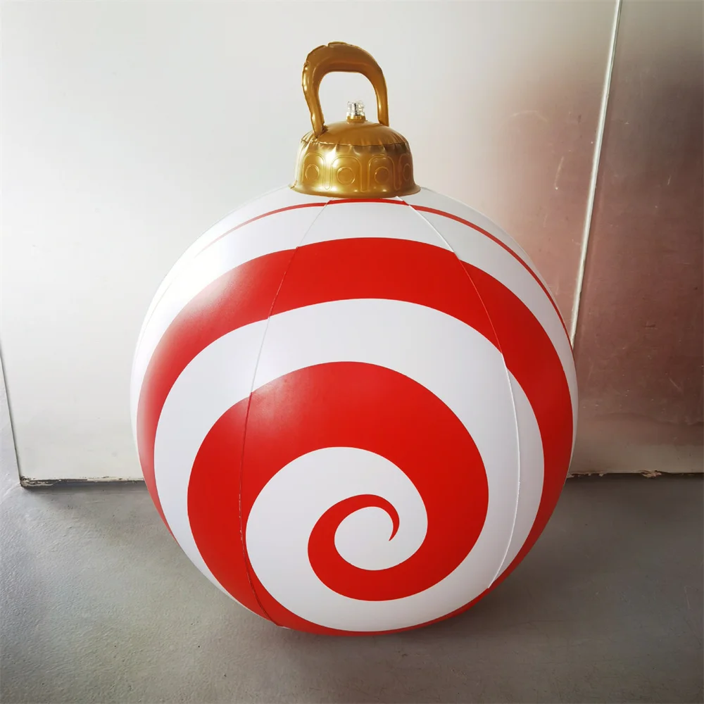 60cm Christmas Candy Decoration Balloon Outdoor Inflatable Decorated Ball PVC Giant Big Large Balls Xmas Tree Decorations - Image 7