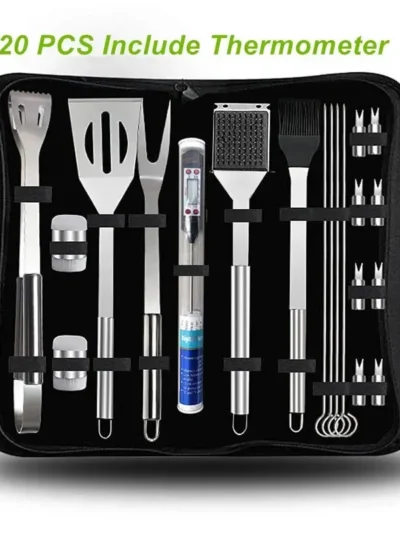 BBQ Tools Set Barbecue Utensil AccessoriesThermometer Barbeque Grilling  Accessories  Outdoor Gril Tools Set Bbq Utensil Set
