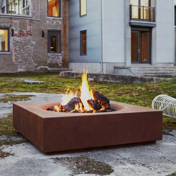Patio outdoor gas heaters wood fuel stove firepit corten steel fire pit - Image 3