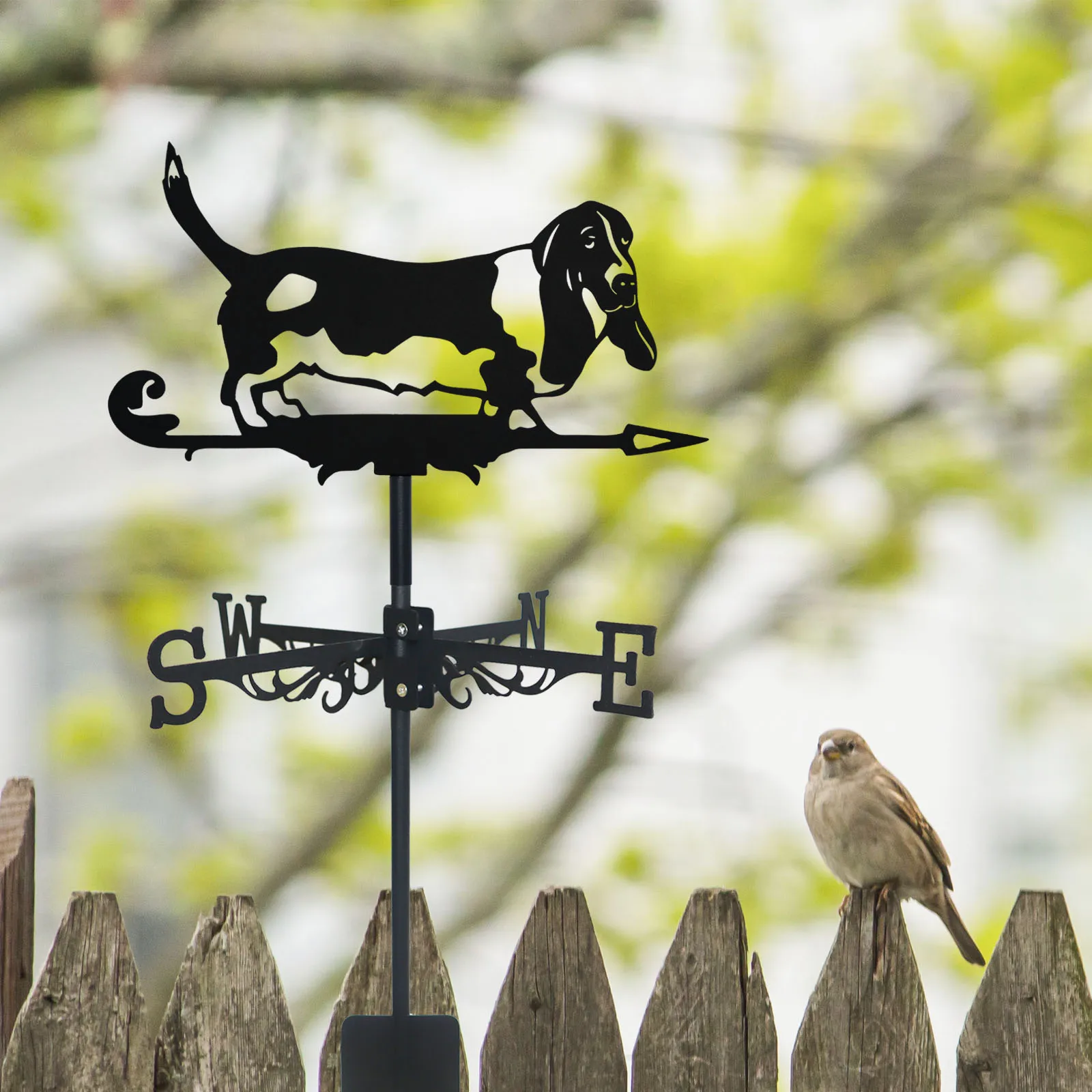 Basset Hound Weathervane Silhouette Art Black Metal Pet Dog Wind Vanes Outdoors Decorations Garden For Roof Yard Building - Image 4