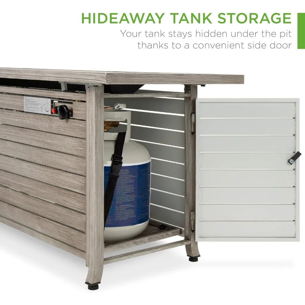 57in Propane Gas Fire Pit Table,for Outside,Patio MExtruded Aluminum Table Top, Burner Lid,50,000 BTU OutdoorRectangular Firepit - Image 2