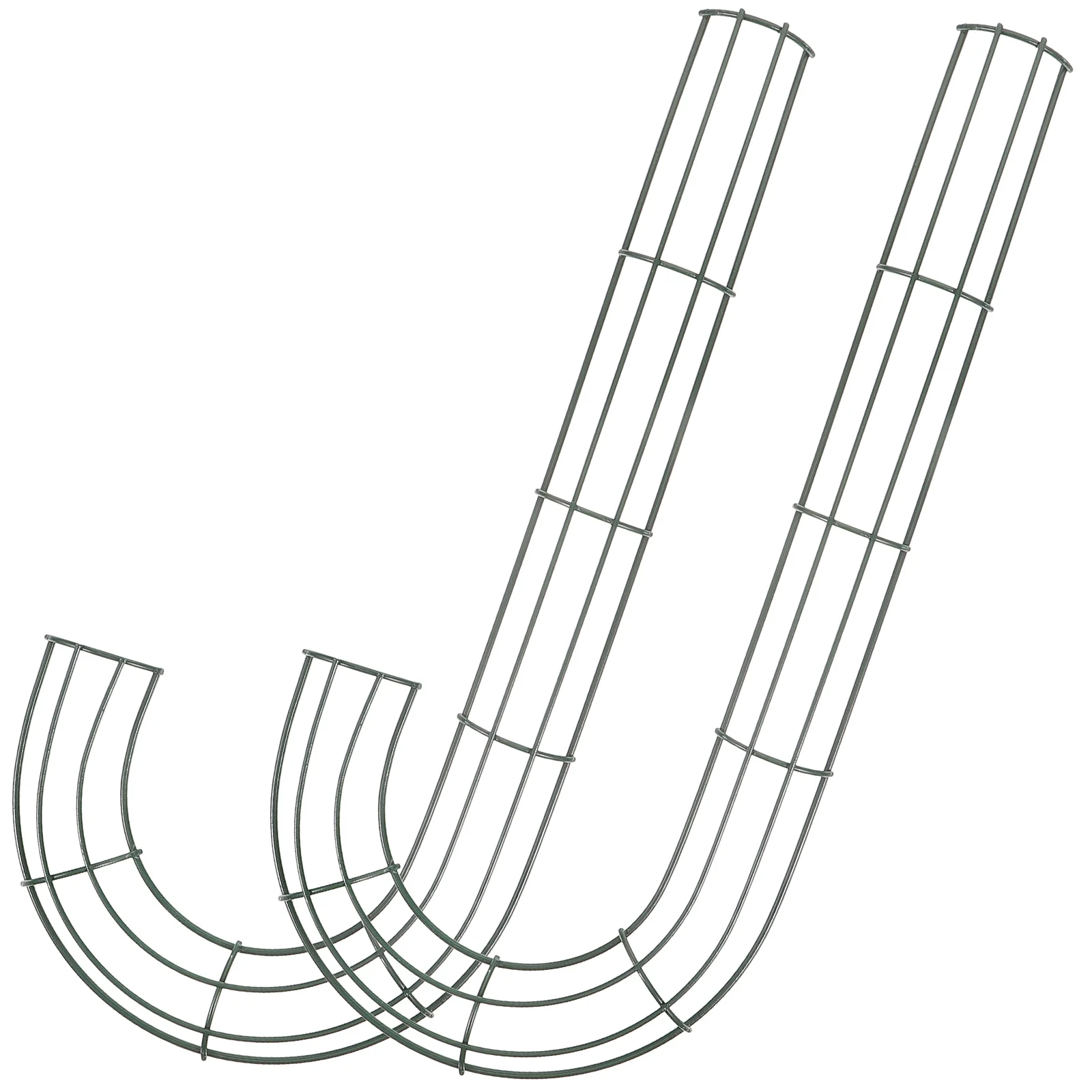 2 Pcs Christmas Wreath Decoration DIY Form Metal Frames Outdoor Iron Accessory Candy Cane Leaves Garland