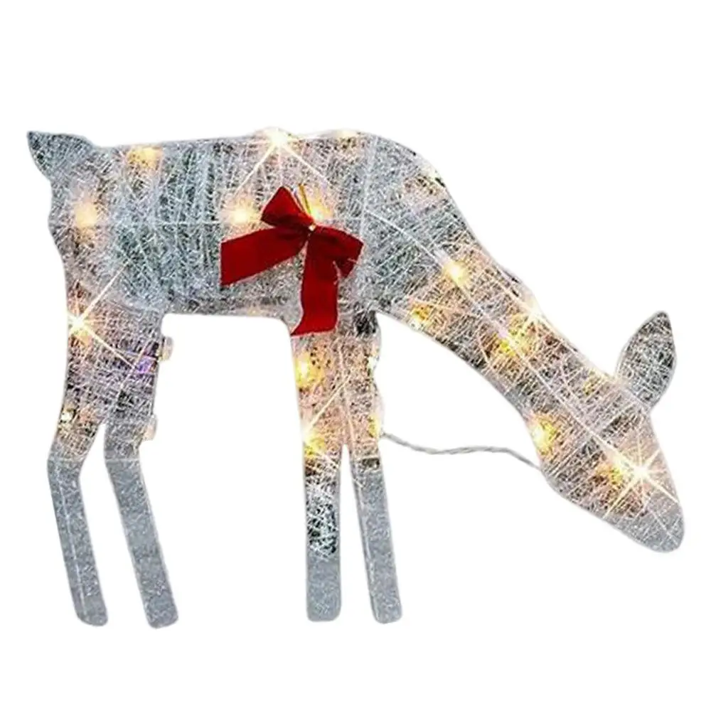 Lighted Christmas Deer Iron Art Christmas Decor Glowing family of three - Image 10