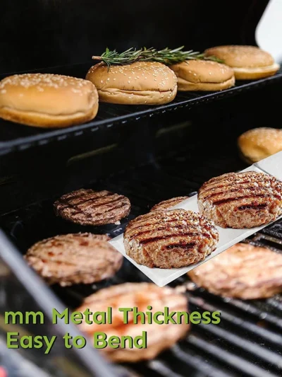 Stainless Steel Long Grill Spatula with Cutting Edges, Turner Scraper Tool for BBQ