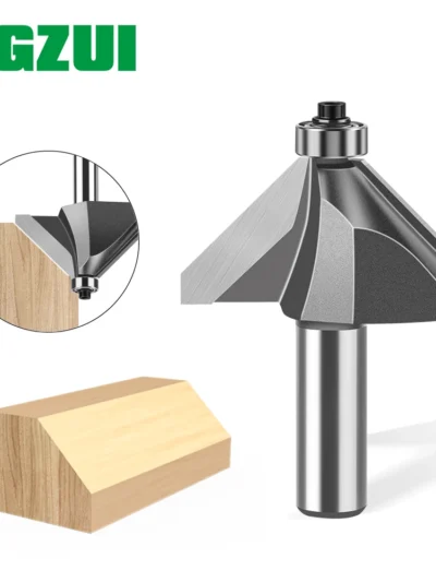 1pc 6mm 12mm Shank 45 Degree Bevel Router Bit Woodworking