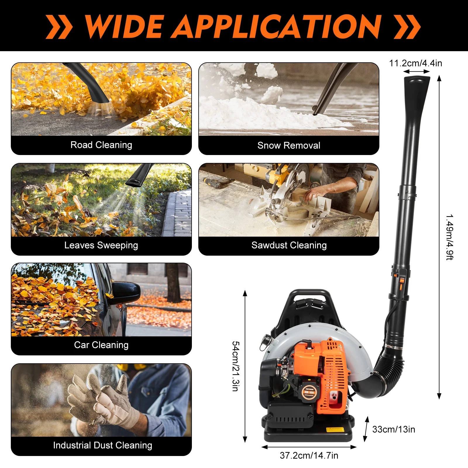 Backpack Leaf Blower 63CC 2 Stroke Gas Powered Leaf Blowers - Image 14