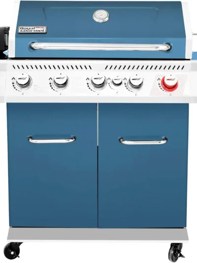 Propane Gas Grill with Rotisserie Kit, Sear Burner, Rear Burner and Side Burner, Royal Gourmet 5-Burner BBQ Cabinet Style