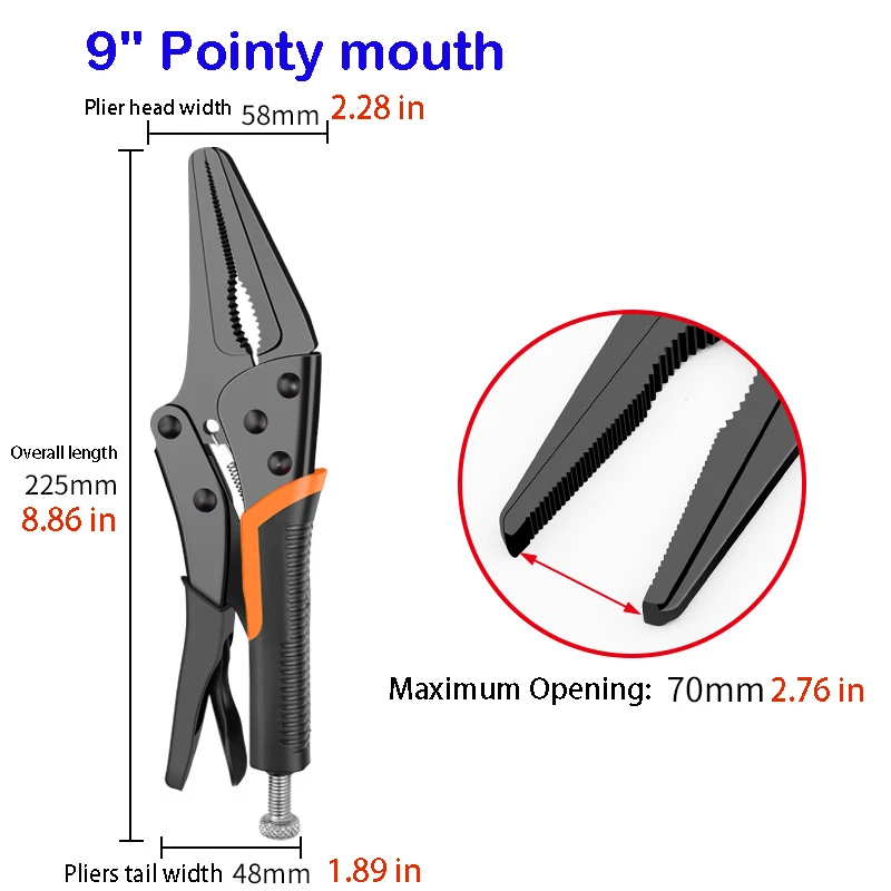 7/9/10" Multi-Function Locking Pliers Round/Straight Mouth Pipe Wrench - Image 10
