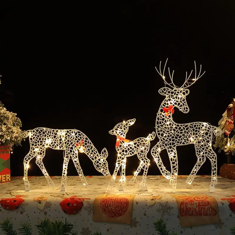 Creative Lighted Deer Yard Decoration Light Up 3D Deer Reindeer Yard Light - Image 2