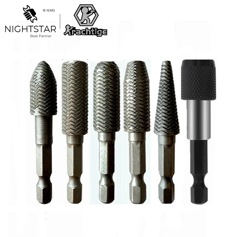 Hex Shank Rotary Steel File Wood Drill Bits Burrs Metal Grinding