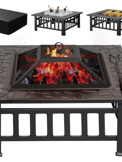 Fire Pit Outdoor Firepit Table Metal Fireplaces for Outside Patio