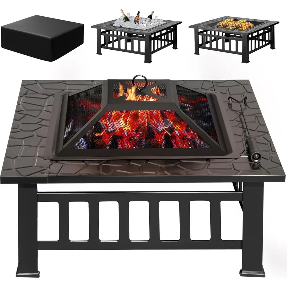 Fire Pit Outdoor Firepit Table Metal Fireplaces for Outside Patio