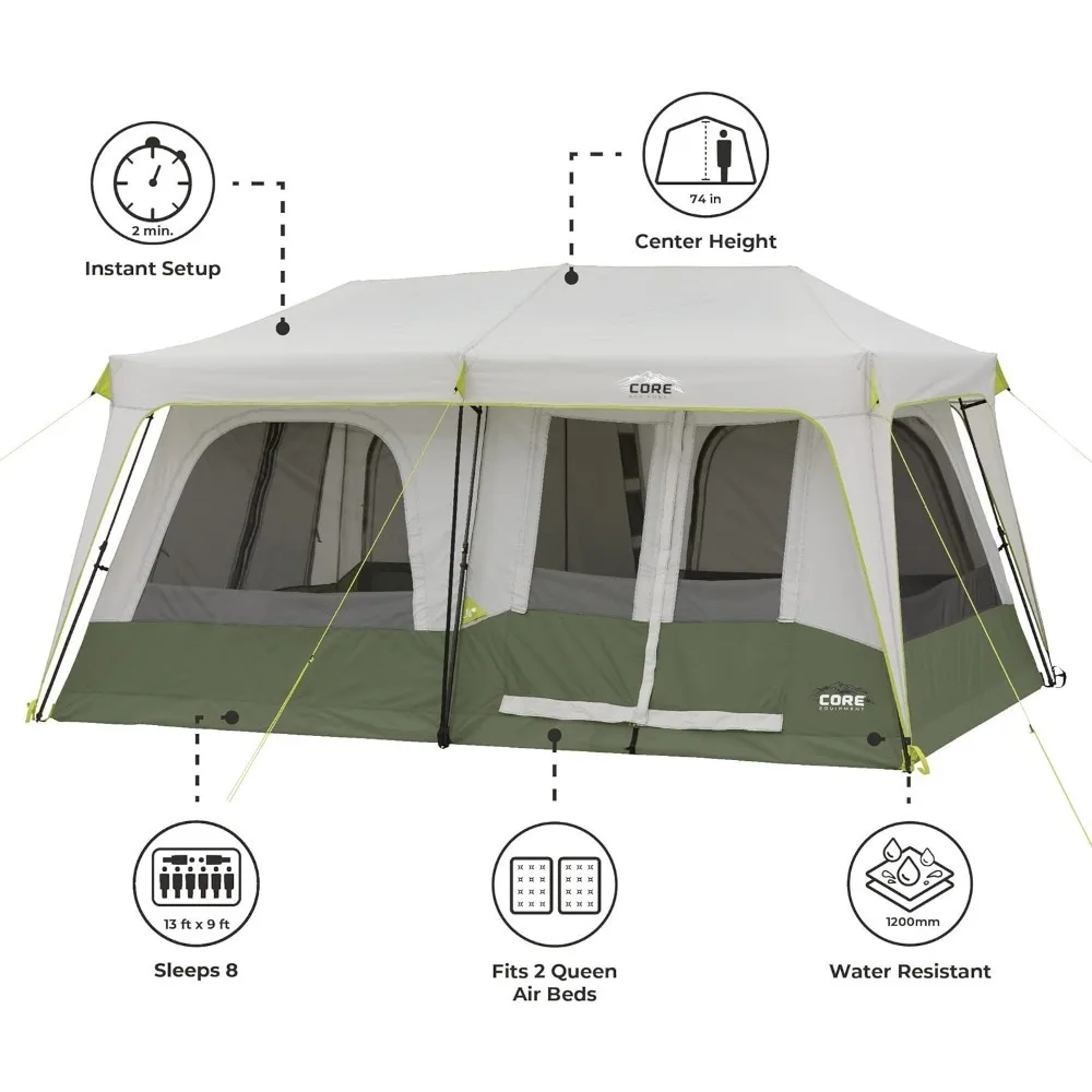 Instant Cabin Tent Multi Room Tents for Family Large Pop Up Tent with Organization for Outdoor Camping Accessories Tents - Image 3