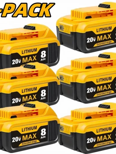 8.0Ah 20V Lithium-Ion Replacement Batteries for Dewalt Cordless Tools